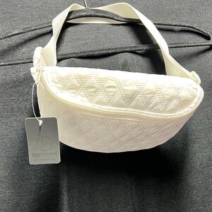 90 Degree By Reflex Ivory Quilted Belt  Bag